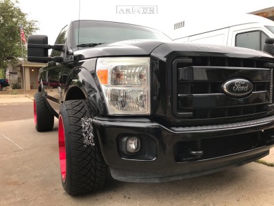 1 2012 F 250 Super Duty Ford Custom Lowered 2f 4r Arkon Off Road Crown Series Victory Red