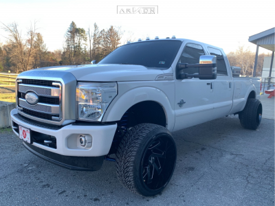 2016 Ford F-250 - 24x14 -81mm - ARKON OFF-ROAD Cleopatra - Level 2" Drop Rear - 305/35R24