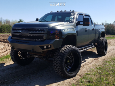 2011 Chevrolet Silverado 2500 HD - 24x14 -81mm - ARKON OFF-ROAD Crown Series Victory - Suspension Lift 8" - 38" x 15.5"
