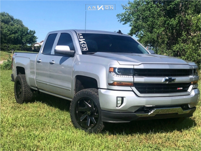 2017 Chevrolet Silverado 1500 - 20x10 -25mm - ARKON OFF-ROAD Lincoln - Suspension Lift 2.5" - 285/55R20