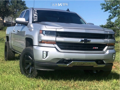 1 2017 Silverado 1500 Chevrolet Motofab Suspension Lift 25in Arkon Off Road Lincoln Machined Black