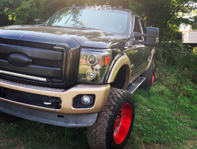1 2014 F 250 Super Duty Ford Southern Truck Suspension Lift 6in Arkon Off Road Crown Series Victory Red
