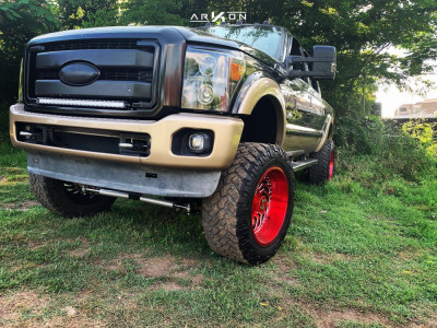 1 2014 F 250 Super Duty Ford Southern Truck Suspension Lift 6in Arkon Off Road Crown Series Victory Red