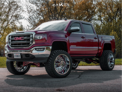 2018 GMC Sierra 1500 - 24x14 -81mm - ARKON OFF-ROAD Crown Series Victory - Suspension Lift 9" - 375/40R24