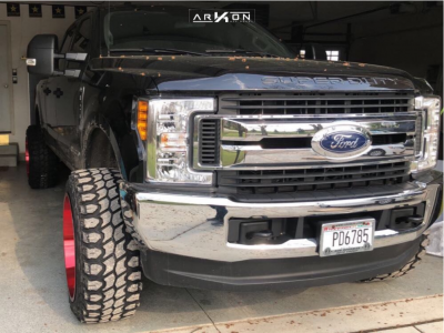 1 2017 F 250 Super Duty Ford Rough Country Suspension Lift 4in Arkon Off Road Crown Series Victory Red