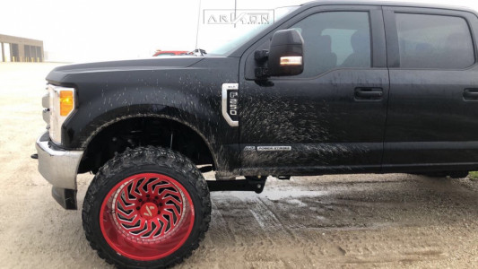 1 2017 F 250 Super Duty Ford Rough Country Suspension Lift 4in Arkon Off Road Crown Series Victory Red