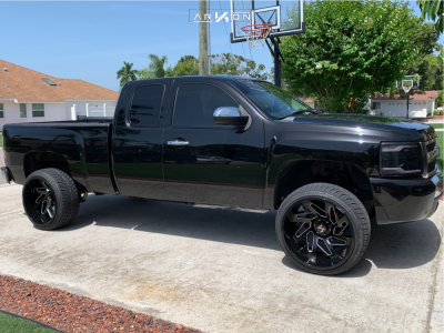 1 2010 Silverado 1500 Chevrolet Rough Country Suspension Lift 35in Arkon Off Road Cleopatra Black