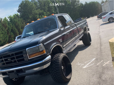 1 1997 F 250 Super Duty Ford Rough Country Suspension Lift 4in Arkon Off Road Crown Series Victory Black