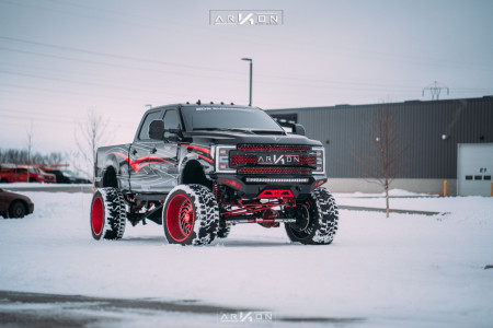 1 2019 F 350 Super Duty Ford Bds Suspension Lift 8in Arkon Off Road Crown Series Victory Red