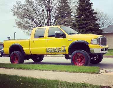 1 2006 F 250 Super Duty Ford Rough Country Suspension Lift 6in Arkon Off Road Crown Series Victory Red