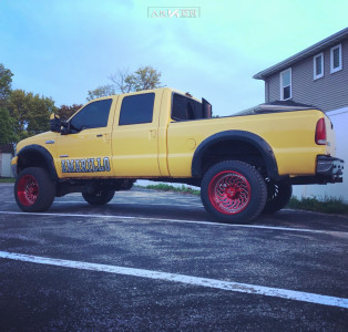 1 2006 F 250 Super Duty Ford Rough Country Suspension Lift 6in Arkon Off Road Crown Series Victory Red