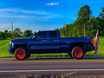 1 2017 Silverado 1500 Chevrolet Superlift Suspension Lift 35in Arkon Off Road Crown Series Victory Red