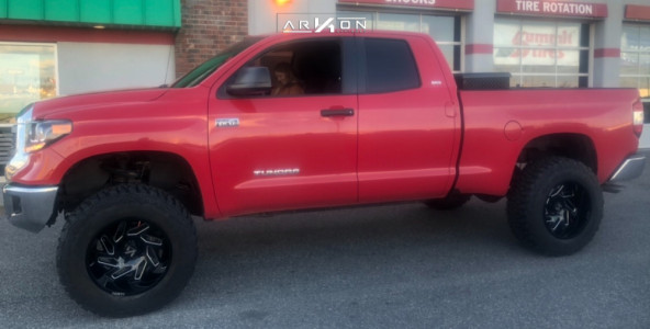 1 2015 Tundra Toyota Rough Country Suspension Lift 6in Arkon Off Road Cleopatra Black