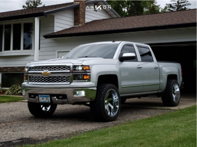 2014 Chevrolet Silverado 1500 - 22x12 -51mm - ARKON OFF-ROAD Lincoln - Leveling Kit - 33" x 12.5"