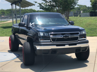 1 2006 Silverado 1500 Chevrolet Rough Country Suspension Lift 45in Arkon Off Road Crown Series Victory Red