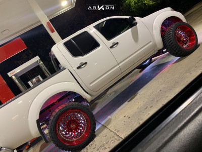 1 2014 Frontier Nissan Rough Country Suspension Lift 6in Arkon Off Road Crown Series Victory Red