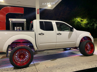 1 2014 Frontier Nissan Rough Country Suspension Lift 6in Arkon Off Road Crown Series Victory Red