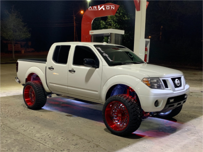 1 2014 Frontier Nissan Rough Country Suspension Lift 6in Arkon Off Road Crown Series Victory Red
