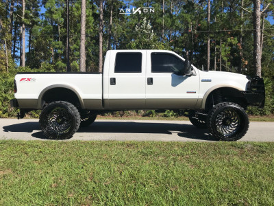 1 2006 F 250 Super Duty Ford Rough Country Suspension Lift 8in Arkon Off Road Crown Series Victory Machined Black