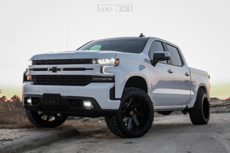 2019 Chevrolet Silverado 1500 - 22x12 -44mm - ARKON OFF-ROAD Lincoln - Suspension Lift 3" - 33" x 12.5"