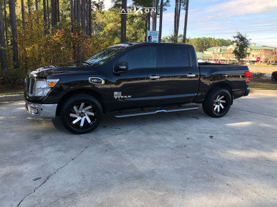 1 2017 Titan Nissan Stock Air Suspension Arkon Off Road Lincoln Machined Black