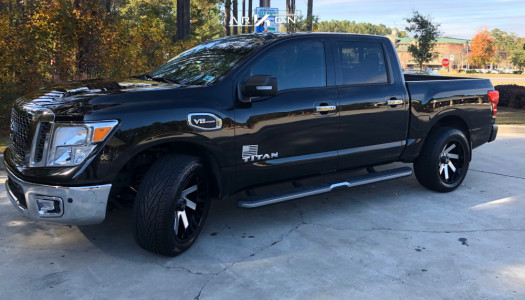 1 2017 Titan Nissan Stock Air Suspension Arkon Off Road Lincoln Machined Black