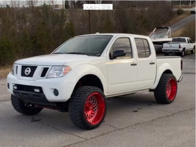 1 2007 Frontier Nissan Rough Country Suspension Lift 6in Arkon Off Road Crown Series Victory Red