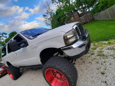 1 2000 Excursion Ford Rough Country Air Suspension Arkon Off Road Caesar Red