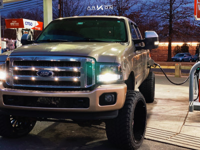 1 2003 F 350 Super Duty Ford Pro Comp Suspension Lift 4in Arkon Off Road Caesar Black