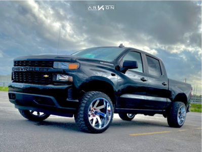 2020 Chevrolet Silverado 1500 - 22x12 -51mm - ARKON OFF-ROAD Lincoln - Leveling Kit - 33" x 12.5"