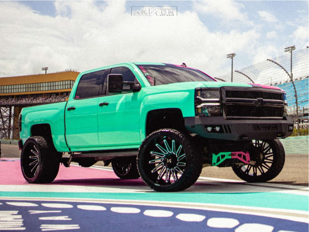 1 2014 Silverado 1500 Chevrolet Lt Belltech Suspension Lift 7in Arkon Off Road Armstrong Black Milled