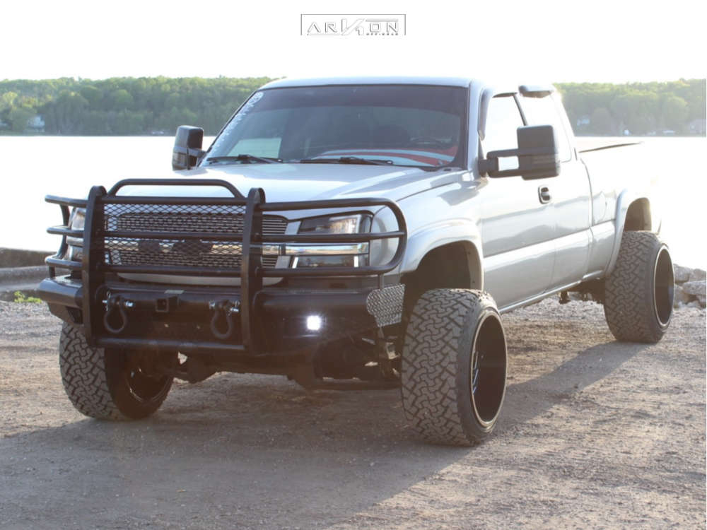 1 2004 Silverado 1500 Chevrolet Base Rough Country Suspension Lift 4in Arkon Off Road Alexander Black Milled