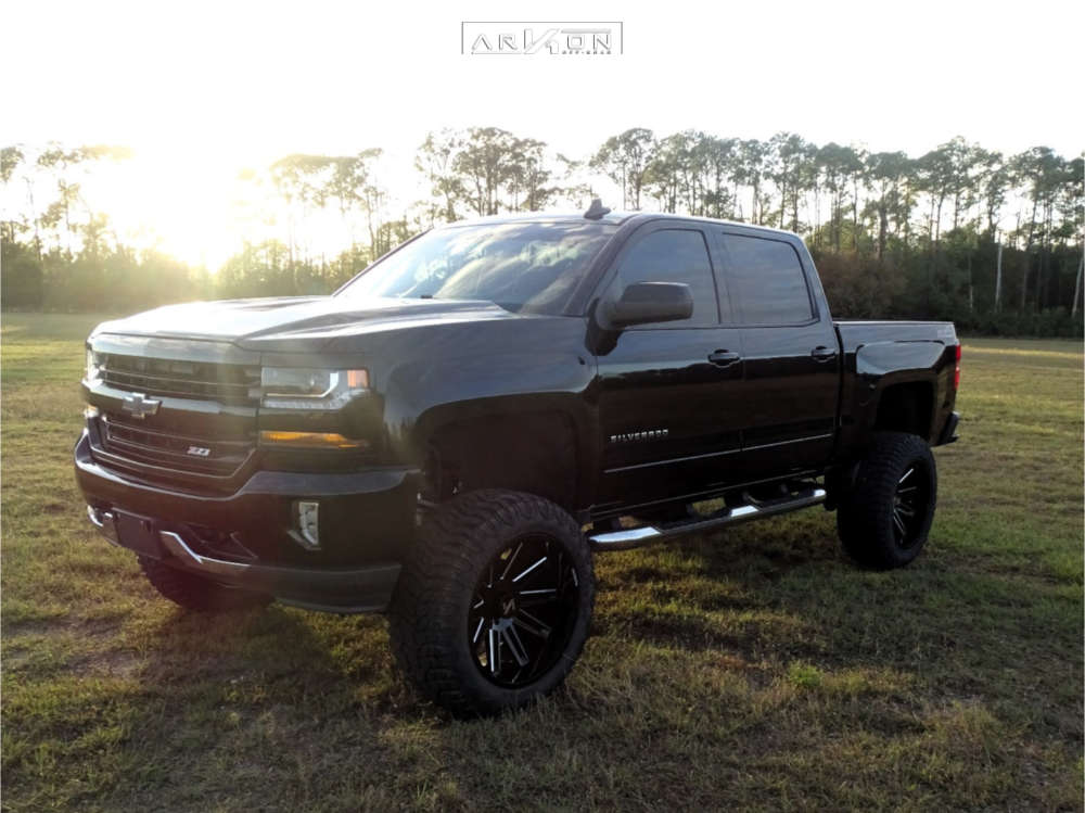 1 2017 Silverado 1500 Chevrolet Lt Mcgaughys Suspension Lift 8in Arkon Off Road Churchill Black Milled