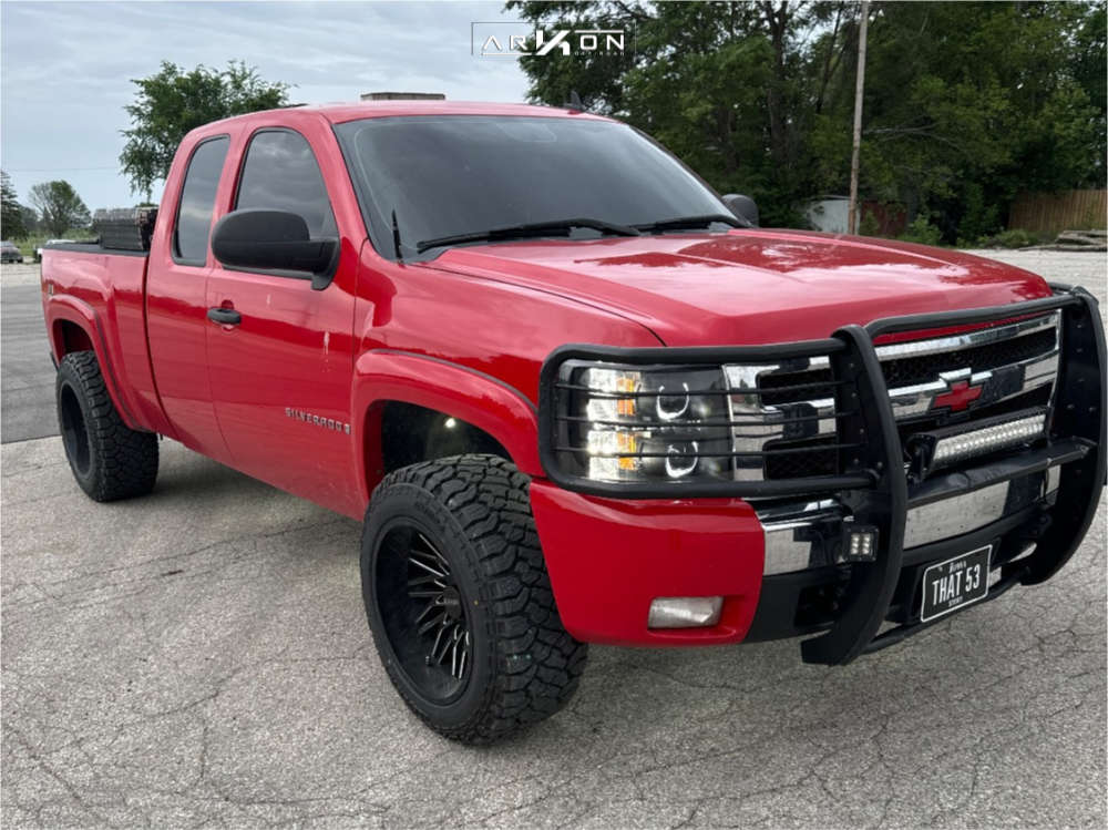 1 2008 Silverado 1500 Chevrolet Lt Rough Country Suspension Lift 25in Arkon Off Road Apollo Black Milled