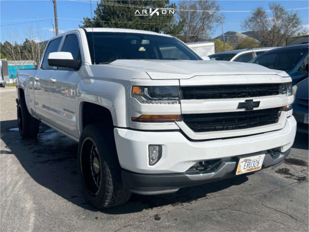 1 2017 Silverado 1500 Chevrolet Lt Rough Country Leveling Kit Arkon Off Road Athos Black Milled