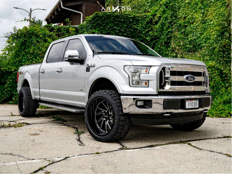 1 2016 F 150 Ford Lariat Rough Country Leveling Kit Arkon Off Road Kennedy Black Milled