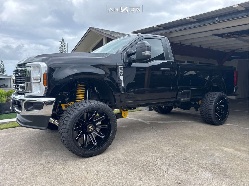 1 2025 F 350 Super Duty Ford Xlt Bds Suspension Lift 45in Arkon Off Road Churchill Black Milled