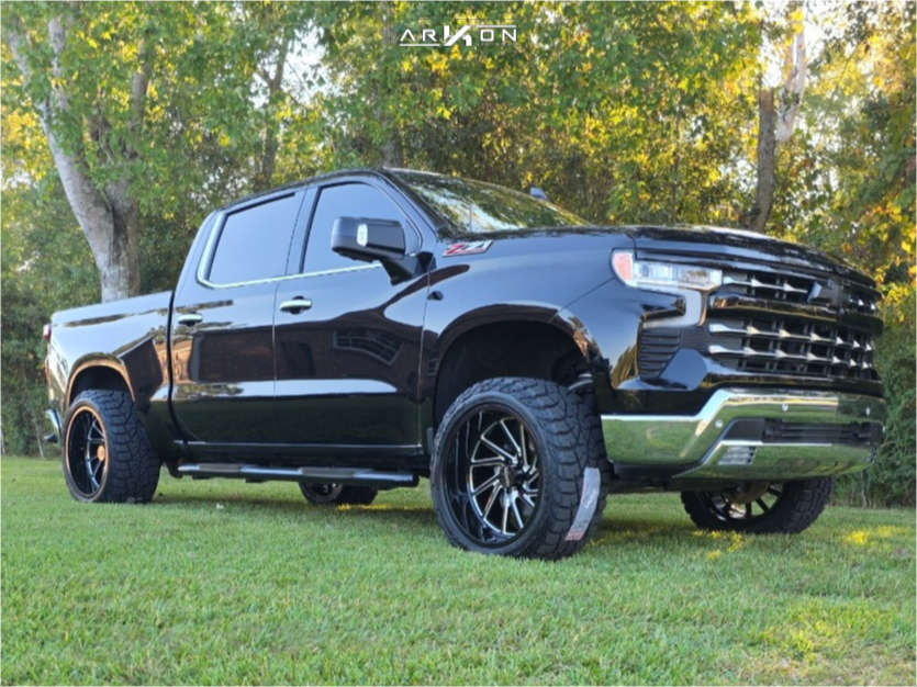 1 2024 Silverado 1500 Chevrolet Ltz Readylift Suspension Lift 4in Arkon Off Road Kennedy Black Milled