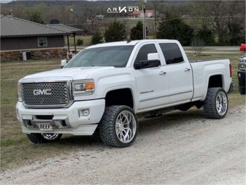 1 2015 Sierra 2500 Hd Gmc Denali Rough Country Leveling Kit Arkon Forged Splicer Polished